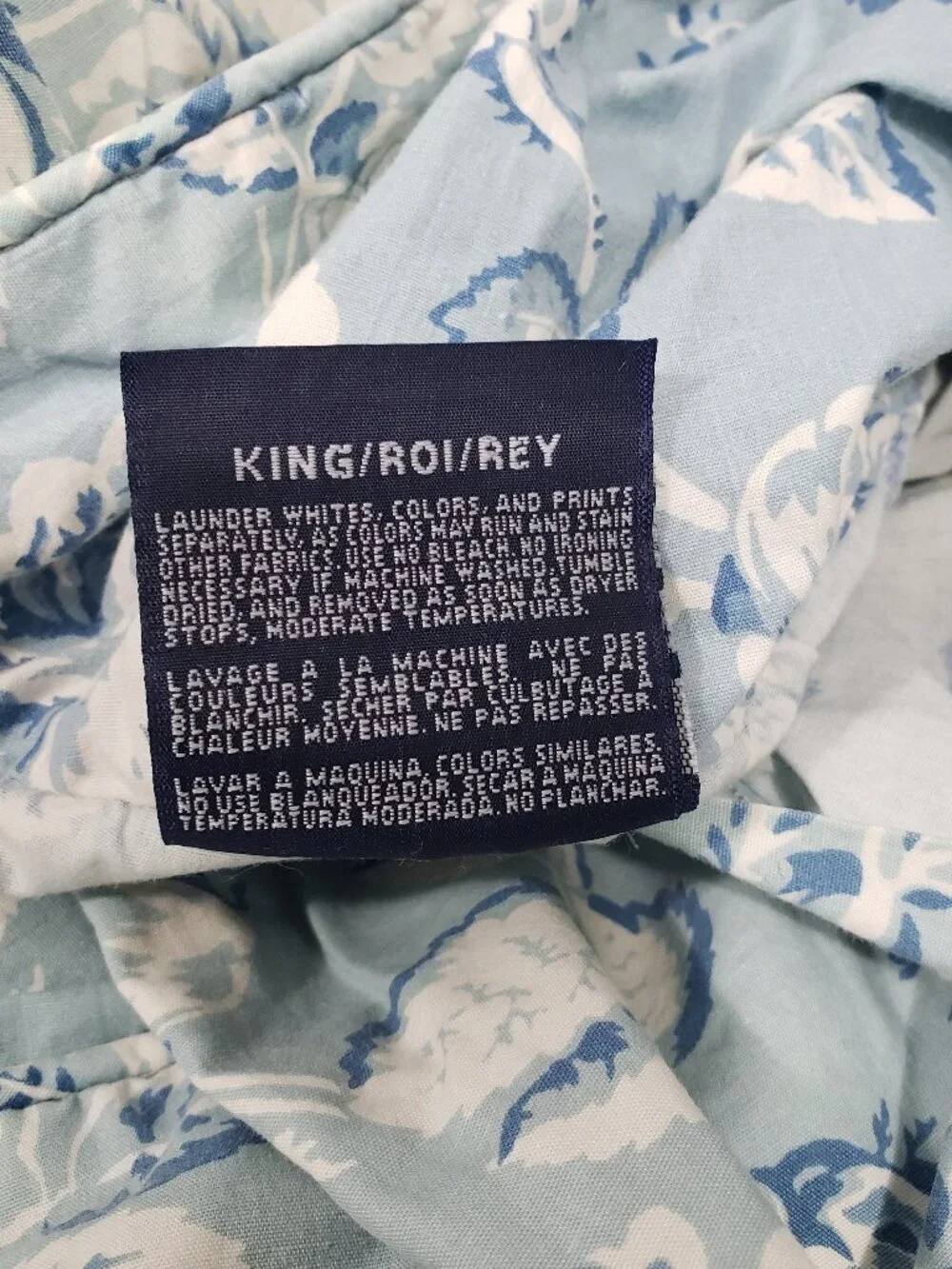Ralph Lauren  Meadowland  Blue White Floral Roses  King Duvet